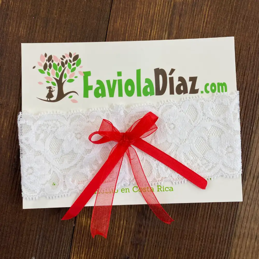 Liga para Novia Blanca con Lazo - Faviola Díaz